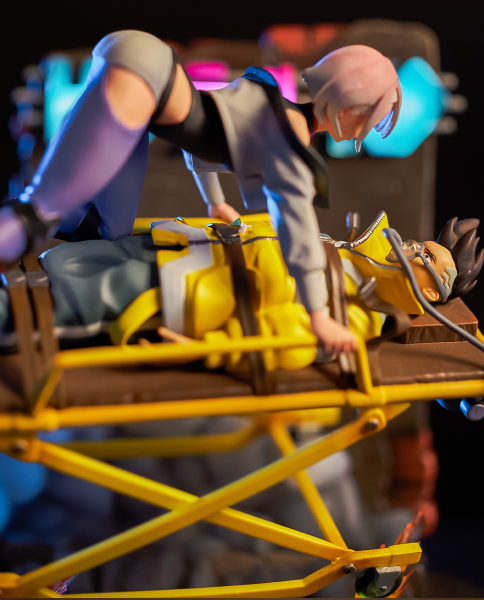CDPR showed a diorama with a scene from the anime Cyberpunk Edgerunners with curvy Lucy