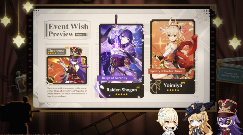 Genshin Impact Update 4.3 Character Banners