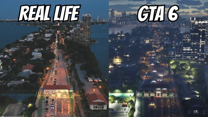 Locations from the GTA 6 trailer in reality. The blogger went on a trip and made a comparison