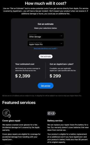 Ремонт Apple Vision Pro может обойтись в $2399. Треснувшее защитное стекло — $799