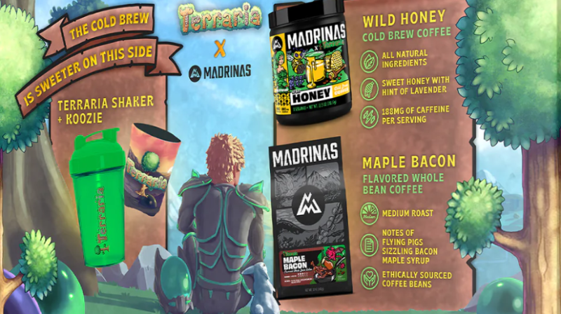 The creators of Terraria presented a collection of coffee and an energy drink