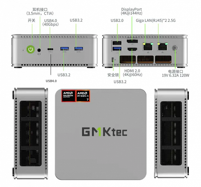 AMD Ryzen 7 8845HS, 32 ГБ ОЗУ, 1 ТБ SSD и очень легкие очки дополненной реальности в комплекте — за $350.  Представлен мини-ПК Gimok K8