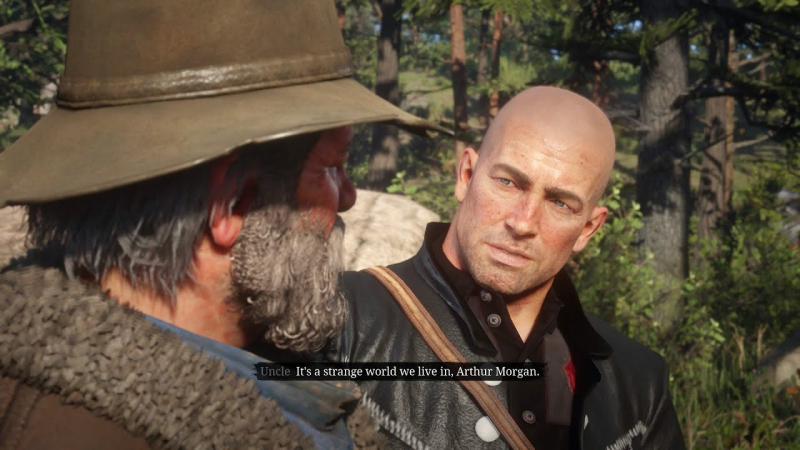 The RDR 2 player shaved Arthur&#39;s head, gave him 100 hair growth tonics and launched a cutscene, causing explosive growth of his beard and hair.