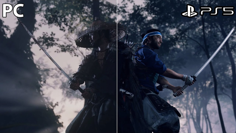 A preliminary comparison of Ghost of Tsushima on PC and PS5 has been released. Which version looks better?