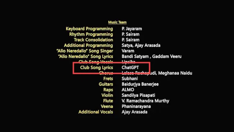 ChatGPT пишет песни для индийского кино — и его указывают в титрах