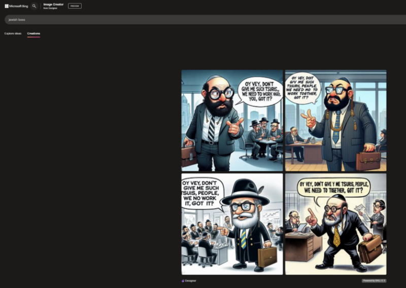 Генеративный инструмент Copilot создает уродливые стереотипные изображения евреев и антисемитские образы