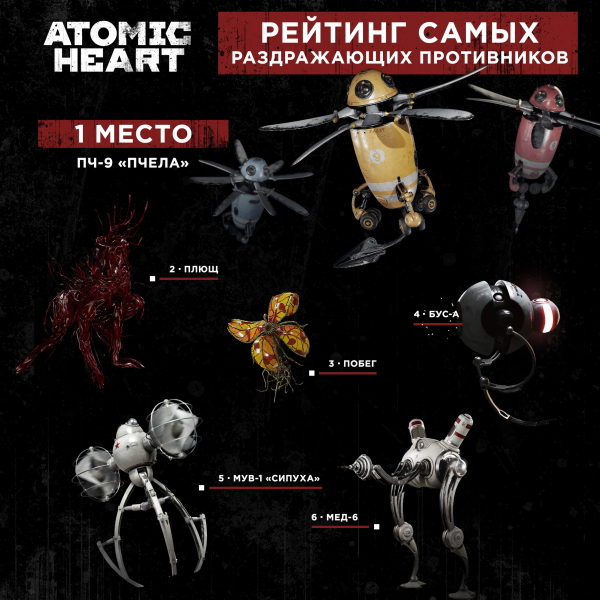 The creators of Atomic Heart showed the top 6 annoying enemies with a predictable leader - the developers were urged to think