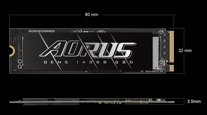 Gigabyte представила SSD Aorus Gen5 14000 для M.2 PCIe 5.0 — до 14 500 МБ/с, 3D-TLC NAND, встроенный кэш DDR4